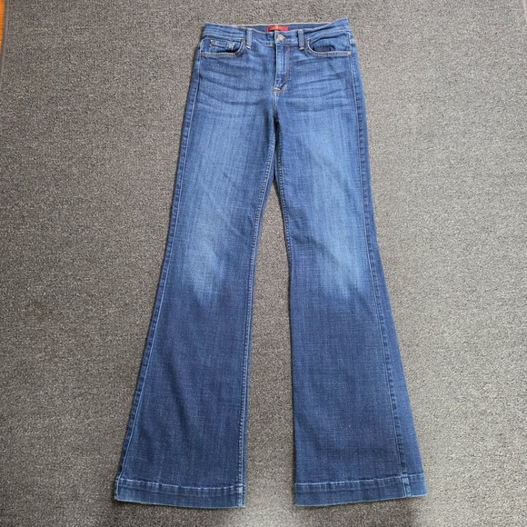 7 For All Mankind Denim - 7 For All Mankind Ginger Blue Jeans Womens 30x34 Wide Leg High Rise Flare Denim